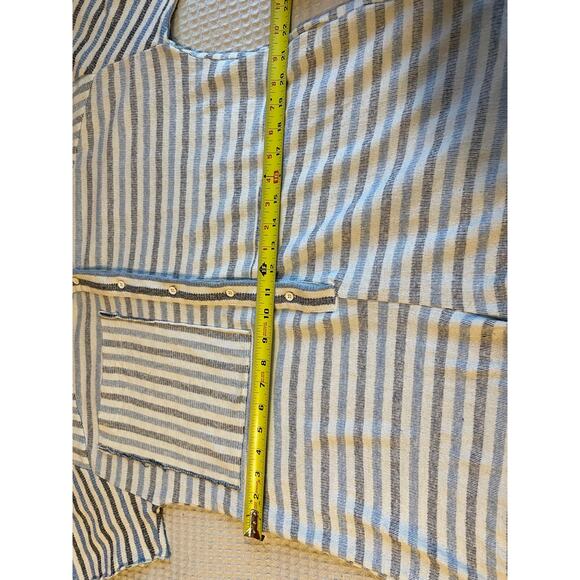 Free People For the Boys Blue Striped Oversized Knit Short Sleeve Romper Small - Picture 9 of 16
